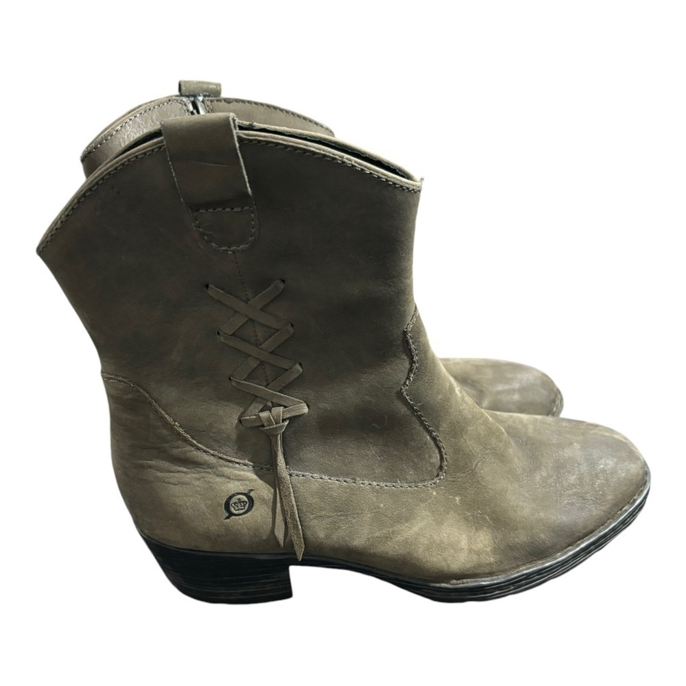 Born “Karin” Boot B58922 Short Western Leather Zip size 10 - Picture 3 of 5